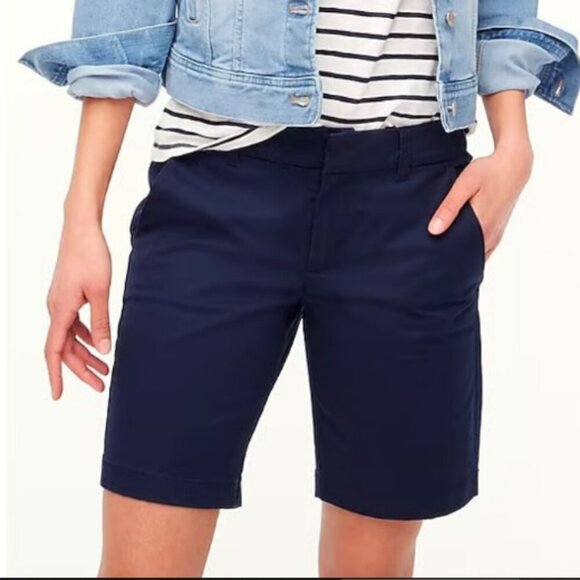 J. Crew Navy 9" Frankie Bermuda Chino Short Size 6 - Picture 1 of 13